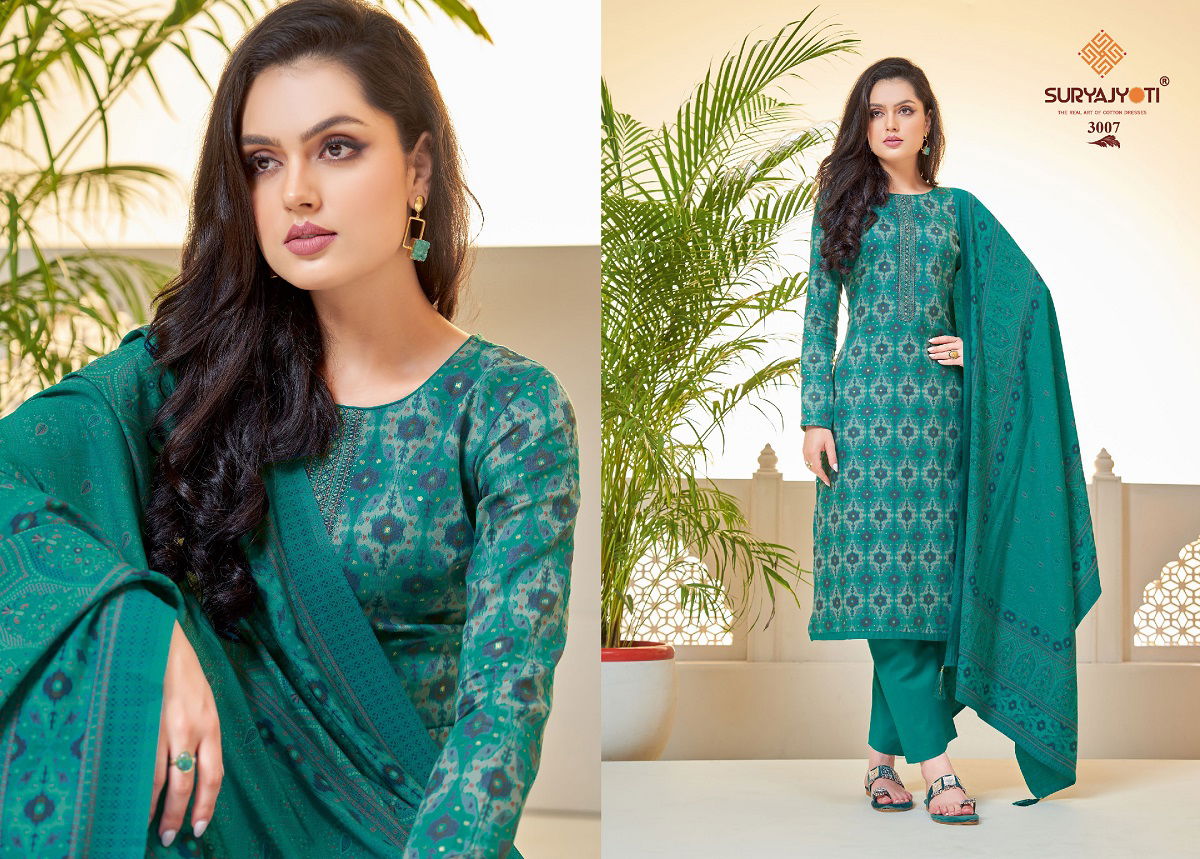 Suryajyoti Kalki Vol 3 Printed Jam Satin Dress Material
